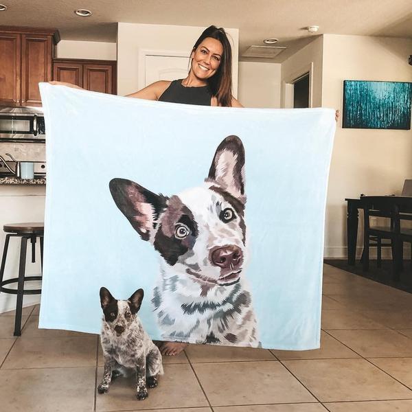 Custom Pet Throw Blanket - AmiraPup
